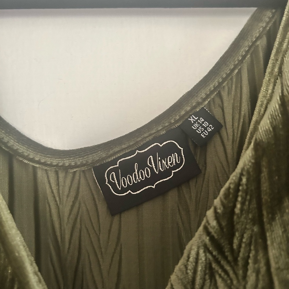 Voodoo Vixen Olive Long Sleeve Dress - Picture 3 of 3